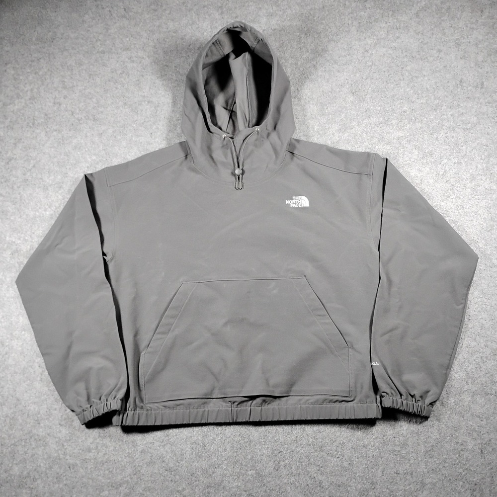 The North Face Womens Gray Willow Stretch WindWall Anorak Pullover Hoodie Size L